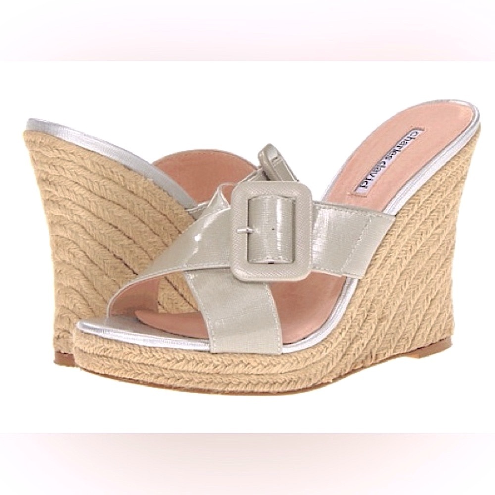 CHARLES DAVID Nelly Espadrille Wedge Slip-On Shoes